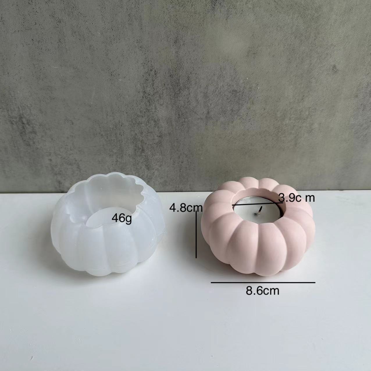Pumpkin candle holder silicone mold (pumpkin candlestick