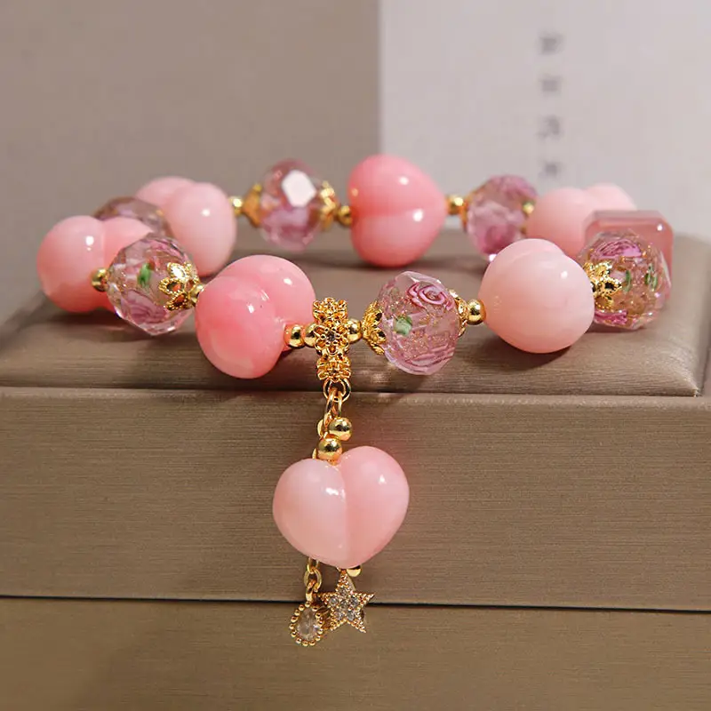 Rose Garden Glass Crystal Bracelet For Women