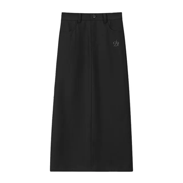 High end Gray Suit Skirt Long Black Embroidery - Shop at LoveMi