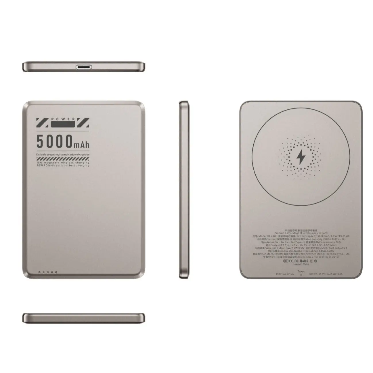 Aluminum Alloy Ultra-thin Double Pop-up Window Creative