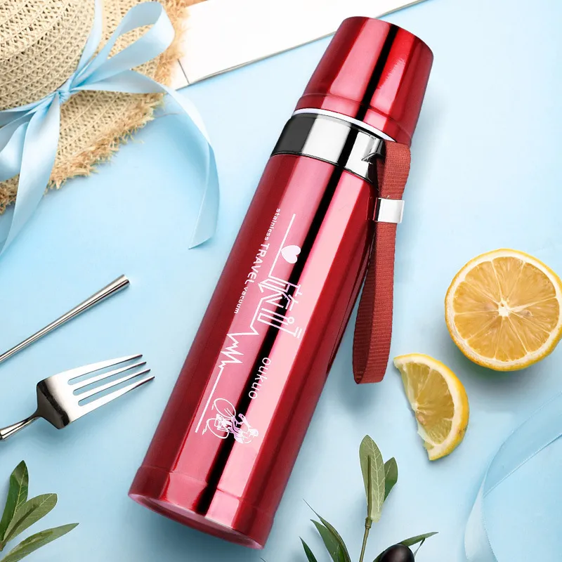 750ml Bullet Vacuum Iron Cup - Red