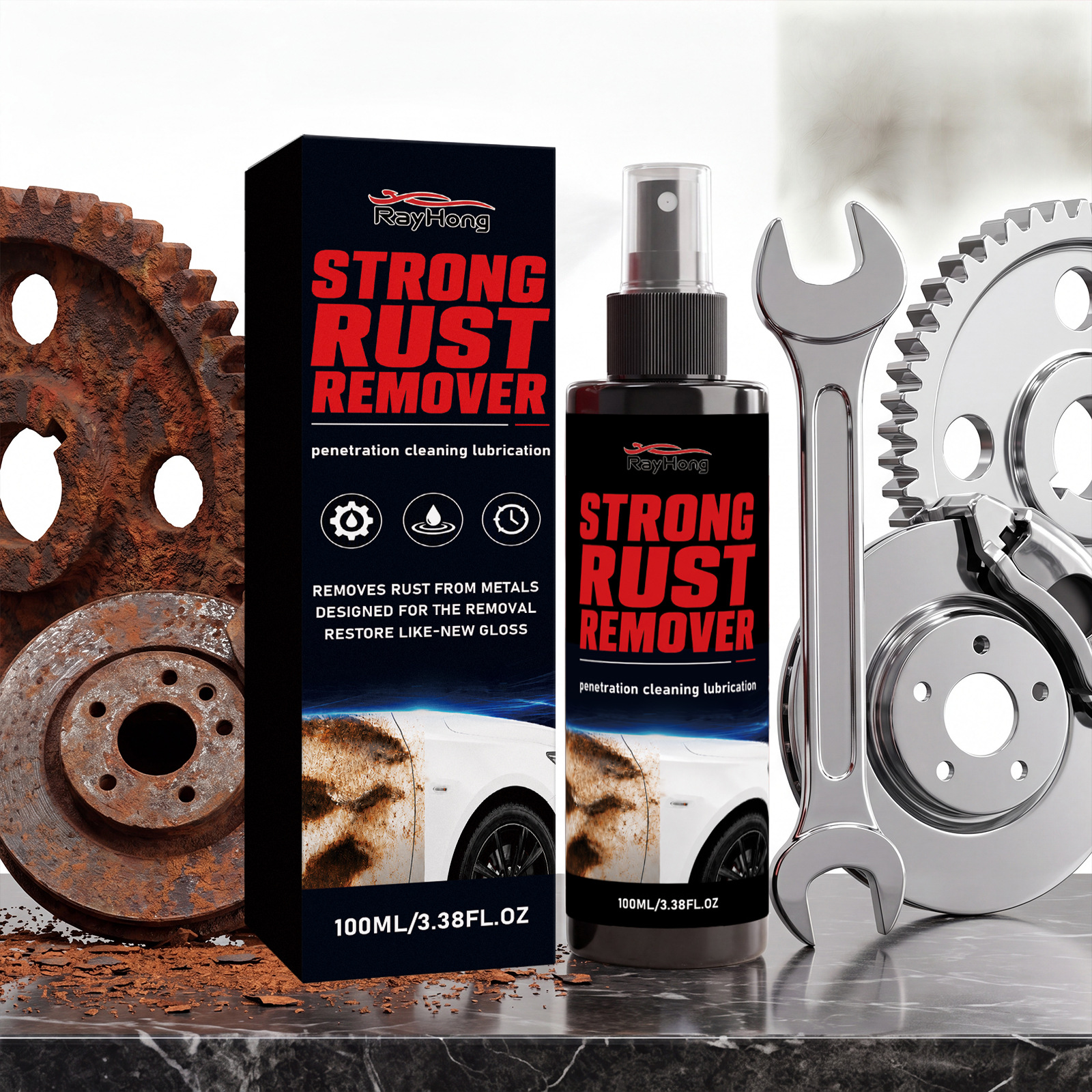 Automotive Body And Wheel Hub Metal Decontamination And Rust-removal Agent