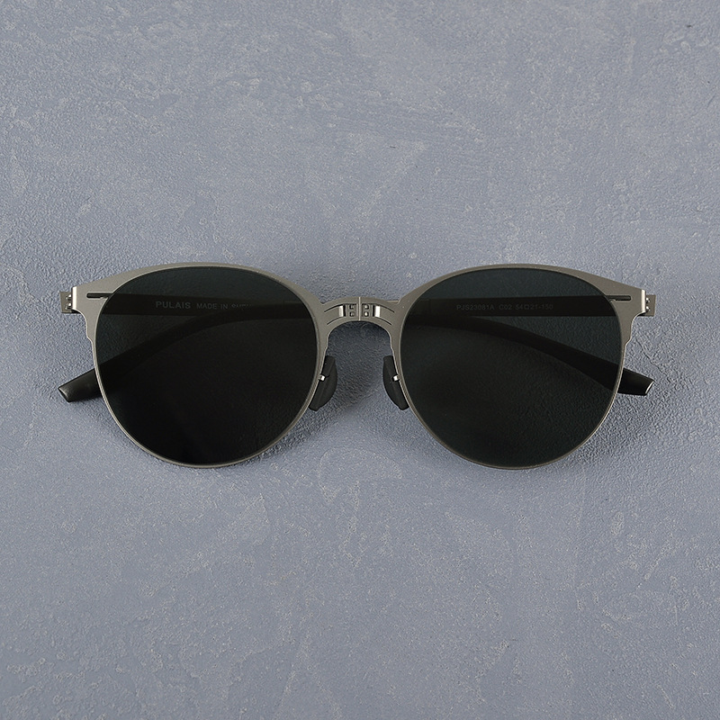 Lightweight Folding Men's Stainless Steel Fashion Vintage Sunglasses
