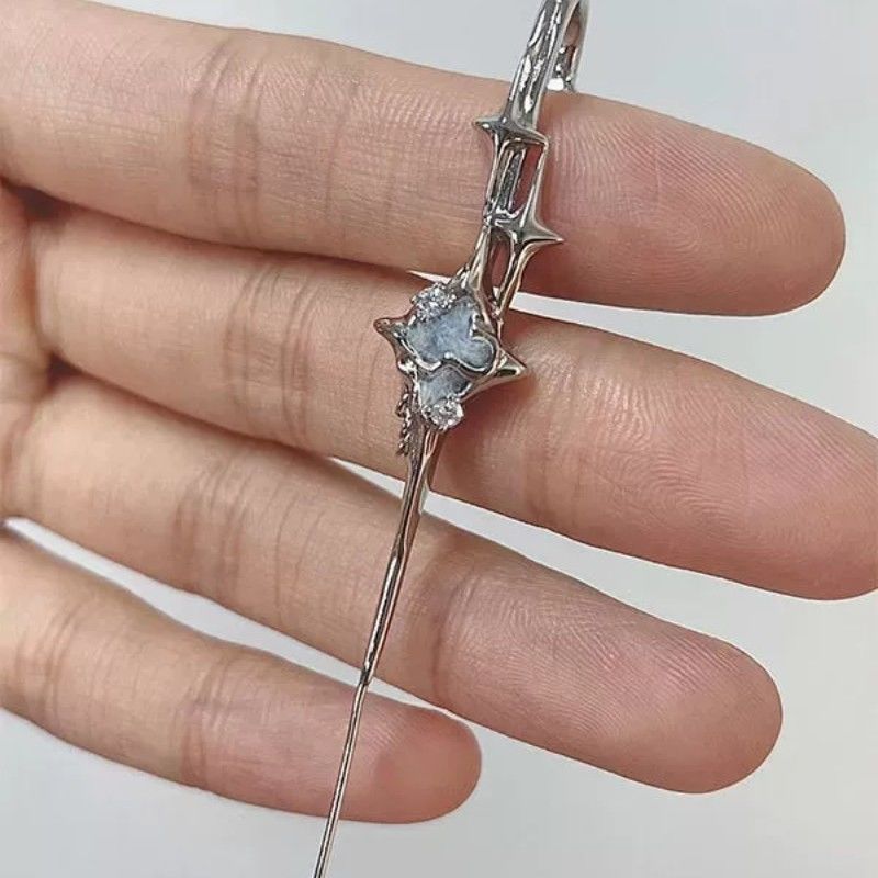 Puncture Auricular Needle Plush Four Eight-pointed Stars Ear Hanging