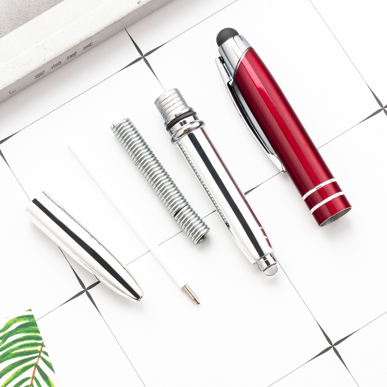 Multifunctional Metal Touch Screen Capacitive Stylus LED Light Office Ballpoint Pen - Image 3