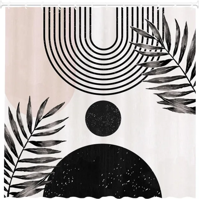 Geometric Simple Tassel Waterproof Mildew proof Shower Curtain Arch Sun Black - Shop at LoveMi