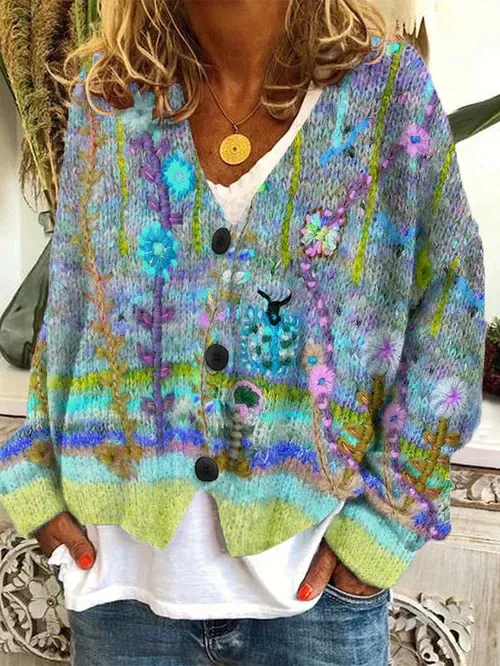Christmas Abstract Printing Casual Cloak Coat Cardigan Sweater Qw1N230412D - Shop at LoveMi