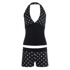 Deep V-neck Halter Vest, Sexy Low-rise Hip-hugging Hot Pants For Women - Black - View 1