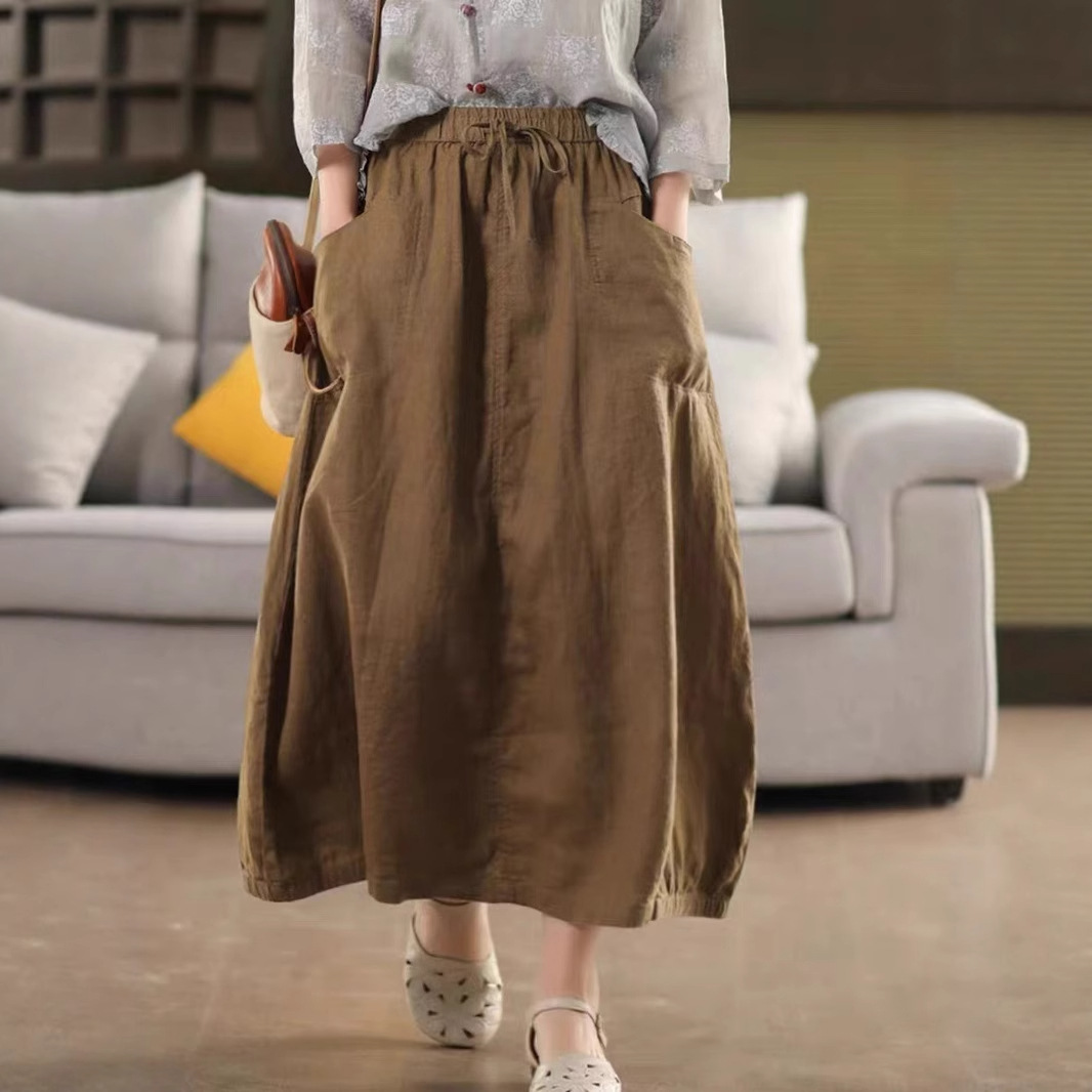 Sand-Washed A-Line Skirt, picture 6 of 10
