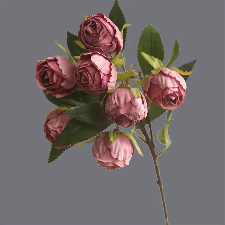 French Classical Rose Artificial Flower Burnt Edge Dried Flower