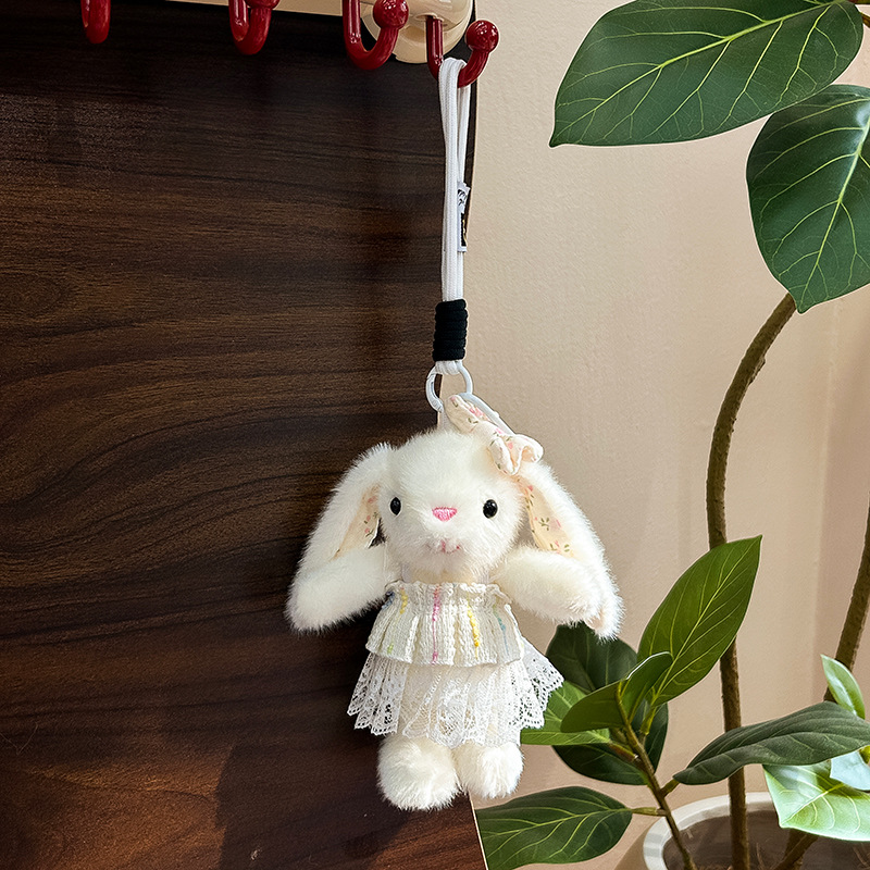 New Floral-pattern Plush Doll Keychain