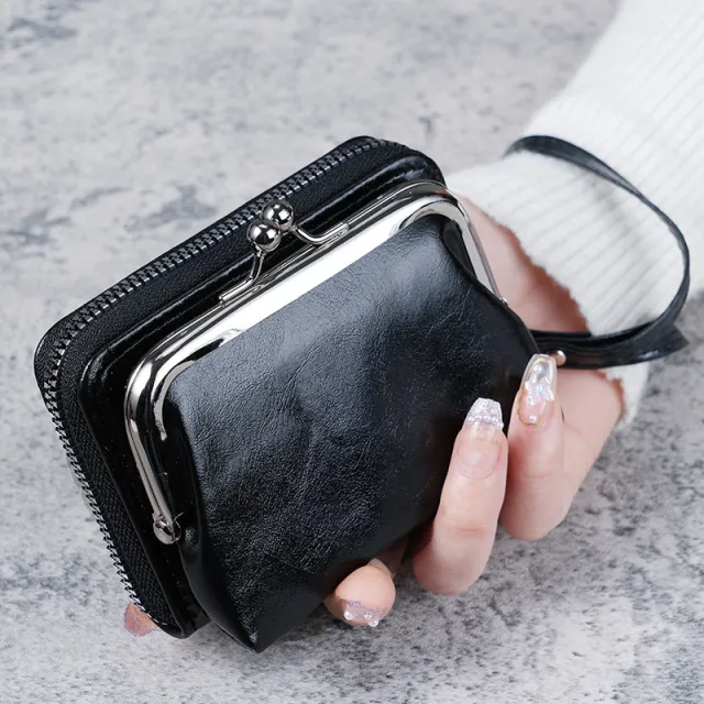New Wallet Women's Cross border Bag Women's Buckle Coin Purse Black - Shop at LoveMi