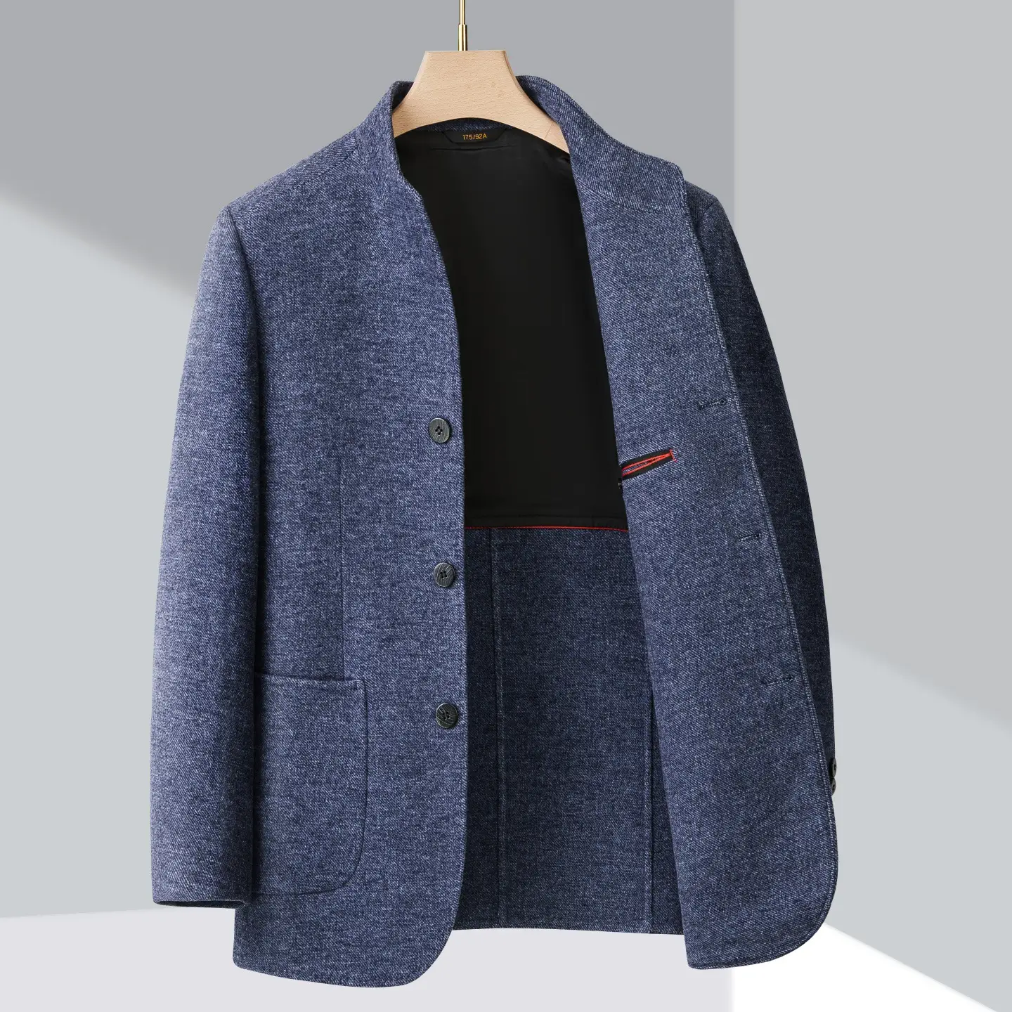 Men's Chinese-style Mandarin-collar Loose Wool Coat