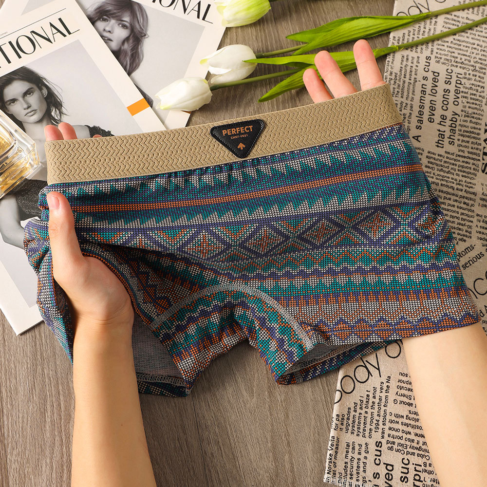 Womens Soft And Comfortable Cotton Panties With A Diamond-pattern Print