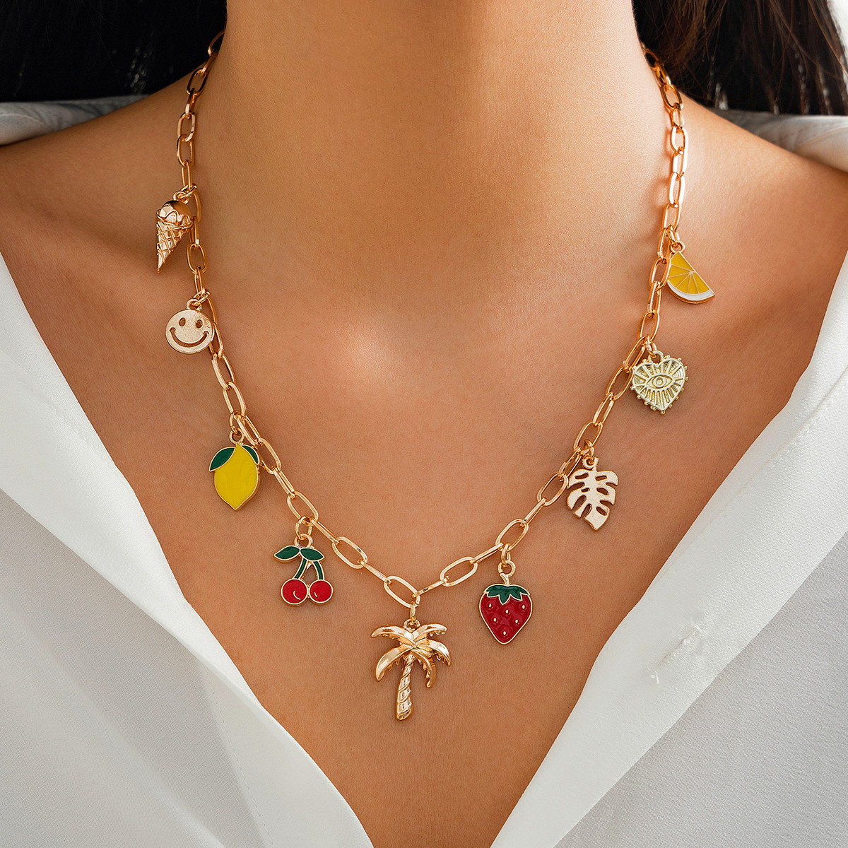 Ocean Wind Love Pendant Clavicle Chain Retro Minority
