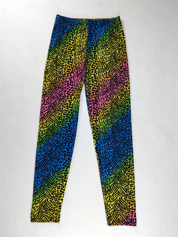 Title 12, Leggings femininas com estampa de leopardo neon...