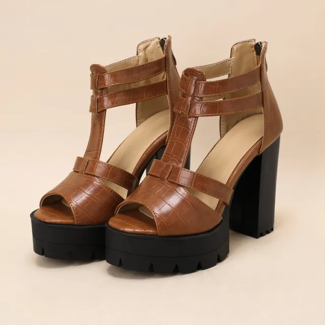 Platform High Heel Daily Fashion Sandals Yellow - Shop at LoveMi