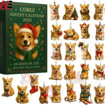 Calendar Acrylic Hanging Hole punch Animal Blind Box Corgi Christmas Hat Model - Shop at LoveMi