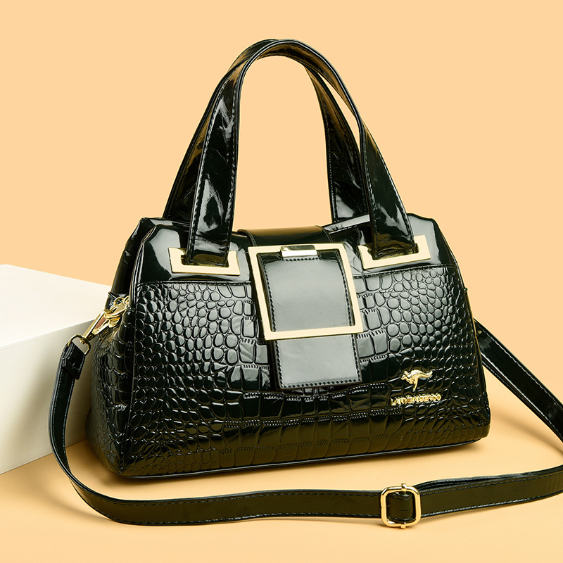 Geantă crossbody versatilă din piele moale de crocodil pentru femei