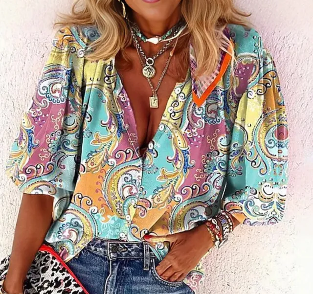 Polyester Women's Shirt Top Lapel Casual 9 Models 2Xs - Shop at LoveMi
