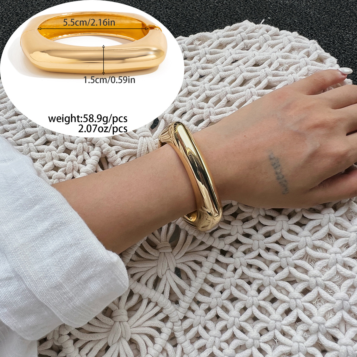 Acrylic Bracelet, Semi-transparent, Fashionable And Vintage, European And American Style Resin