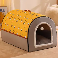 Warm Enclosed Removable And Washable Corgi And Shiba Inu House - Cat Persimmon - View 1