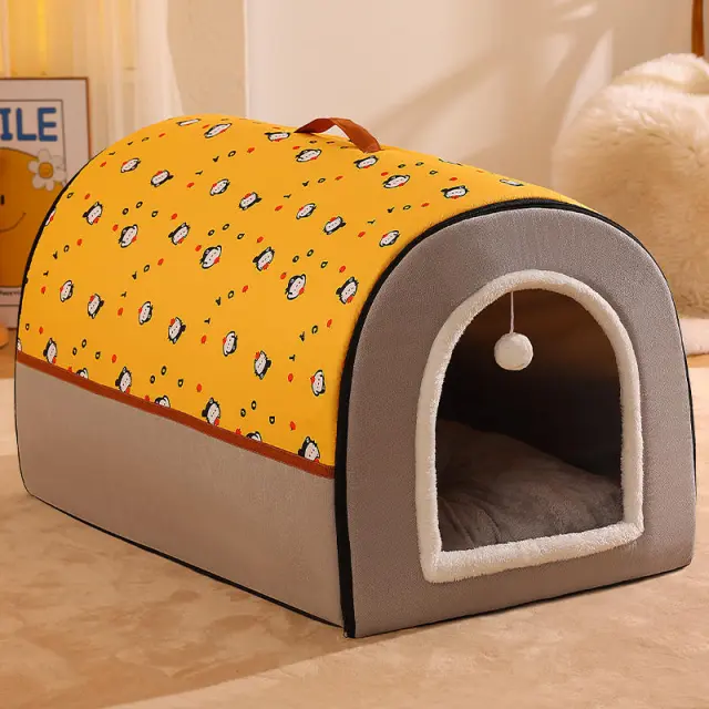 Warm Enclosed Removable And Washable Corgi And Shiba Inu House Cat Persimmon - Shop at LoveMi