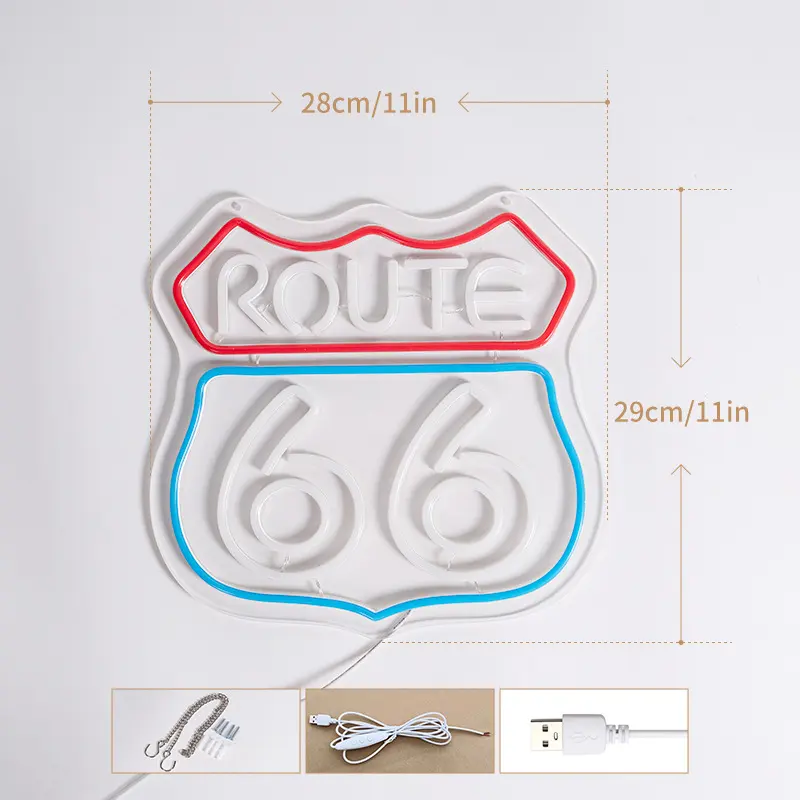 66 Highway Neon LED Creative Glow