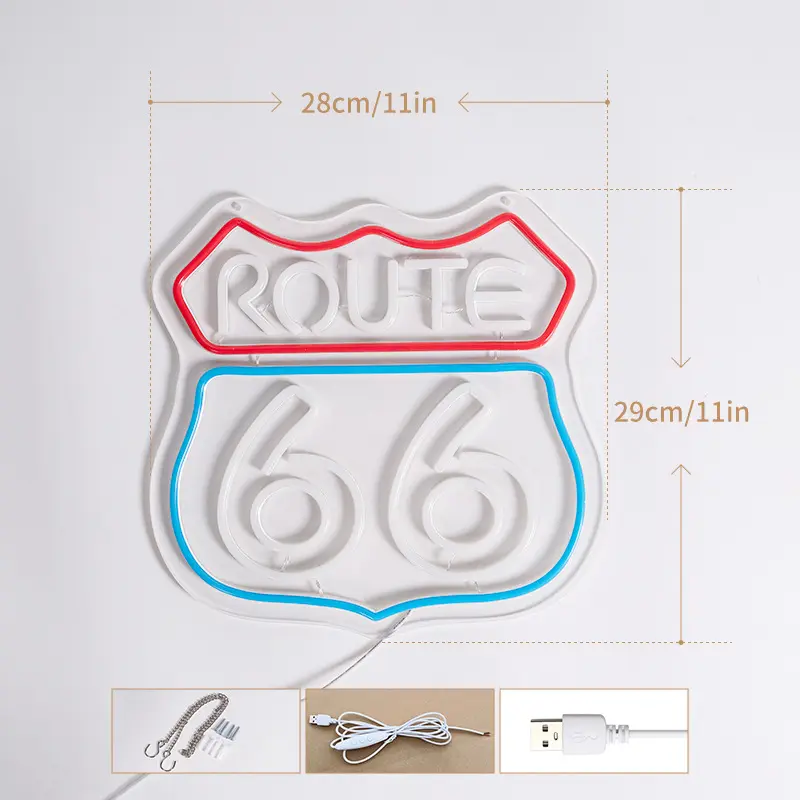 66 Highway Neon LED Creative Glow
