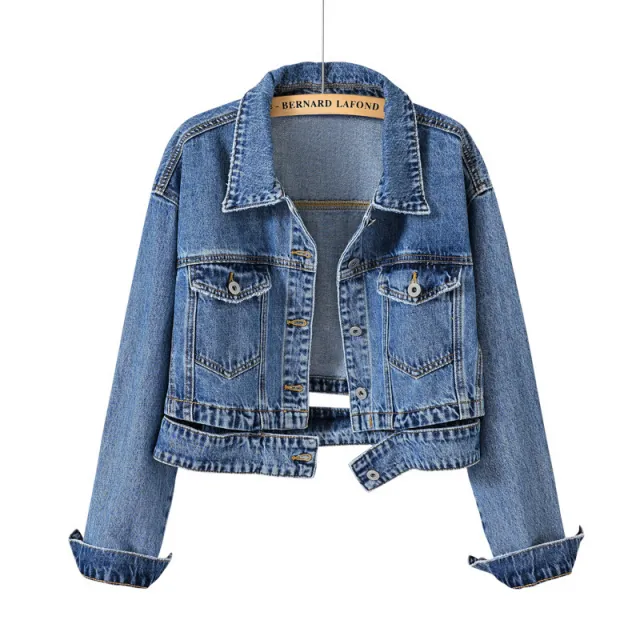 Spring And Autumn New Retro High Waist Jacket Top Blue - Shop at LoveMi