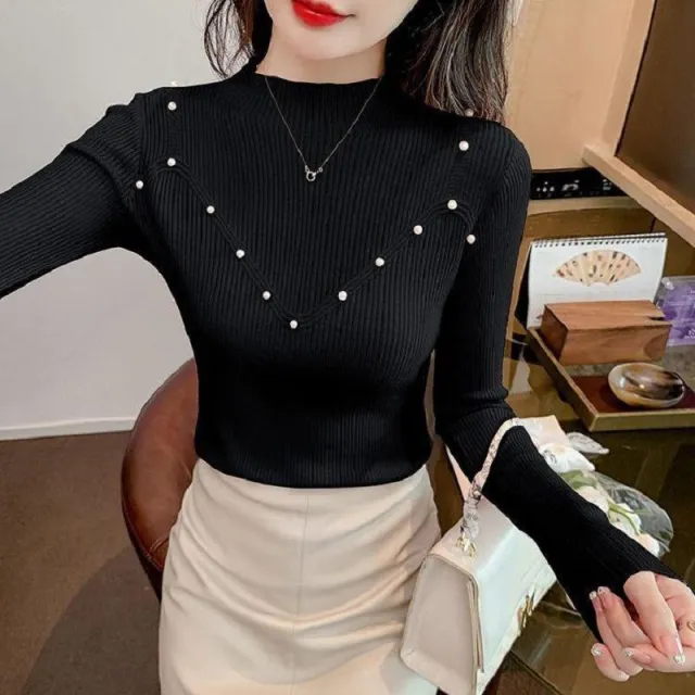 Slim Bottoming Shirt Women's Tight High Sense Black - Shop at LoveMi