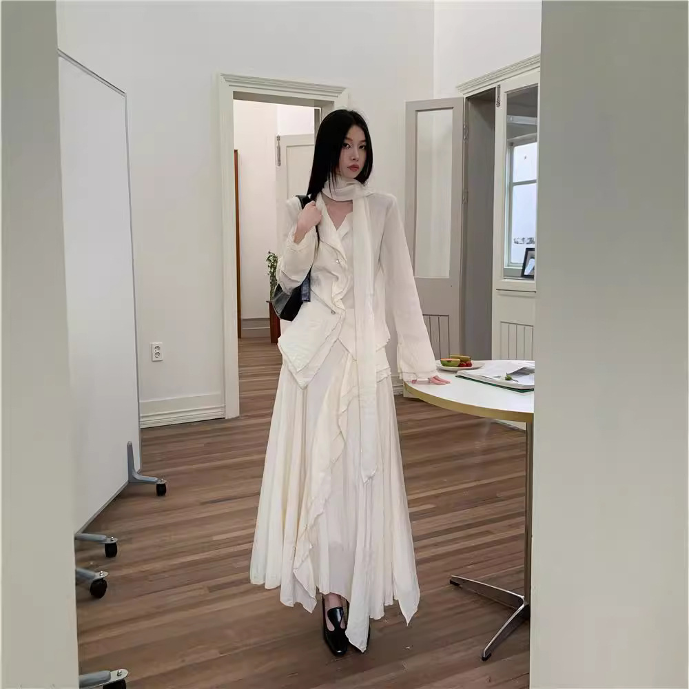 Autumn High Cold Suit Sun Protection Top Irregular Elegant Gentle Skirt