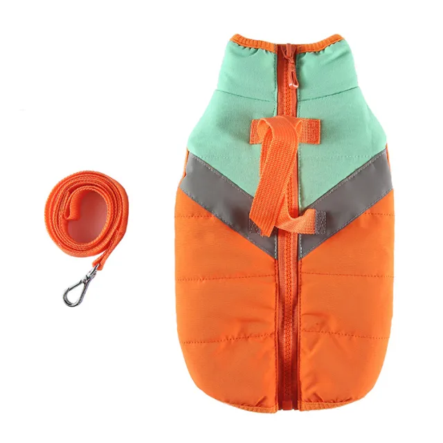 Winter Clothing Cotton Coat Dog Clothes Chest And Back Size Casual Cotton padded Jacket Pet's Chest back Orange - Shop at LoveMi