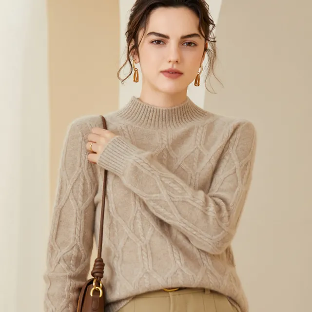 Thickened Pullover Base Woolen Sweater Elegant Camel - Shop at LoveMi