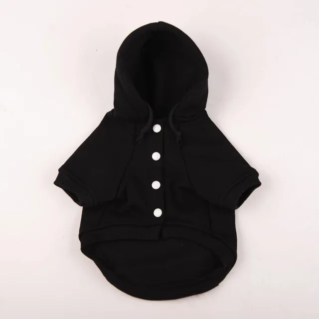 Autumn And Winter Pet Clothes With Coat And Cap Hoodies Black - Shop at LoveMi