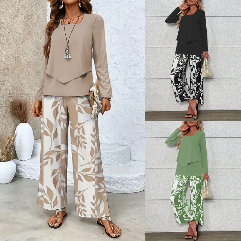 AutumnWinter Floral-Print Two-Piece Set