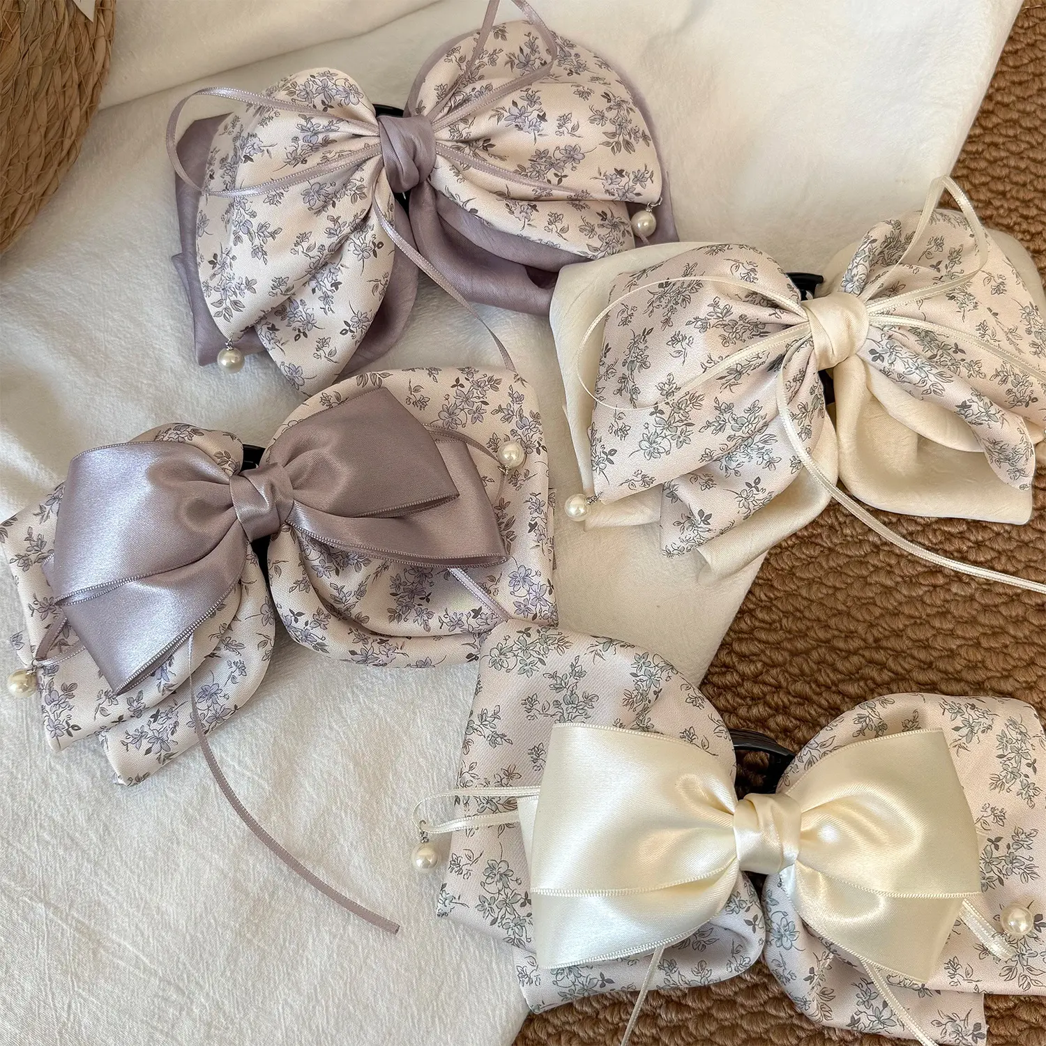 Ribbon Bow Hair Clip Versatile Sweet