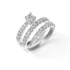 S925 Sterling Silver Ring Spiral Design Zircon Inlaid Personality - Platinum - View 1