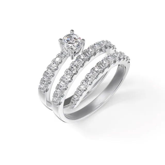 S925 Sterling Silver Ring Spiral Design Zircon Inlaid Personality Platinum - Shop at LoveMi