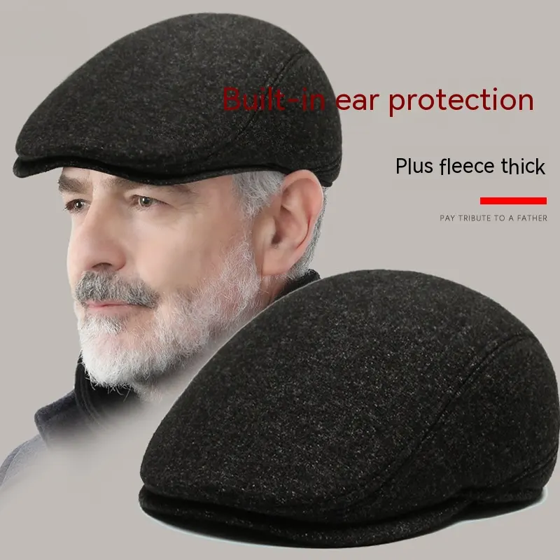 Outdoor Cycling Warm Short Brim Beret Middle-aged and Elderly