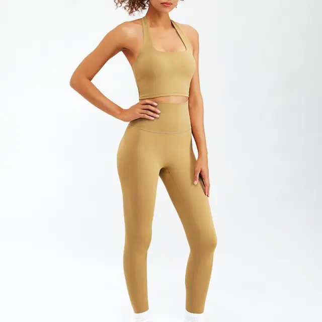 Nude Feel Yoga Long sleeve Zipper Workout Clothes Suit Nude - Shop at LoveMi