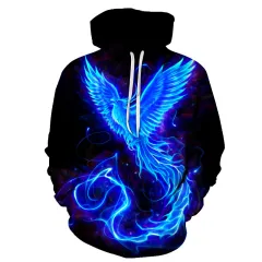 Flame Phoenix Series Hoodie Loose And Versatile Top - Wy201-4Xl - View 1