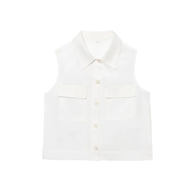 Pocket Decoration Vest With Belt Casual Shorts Top S - Shop at LoveMi