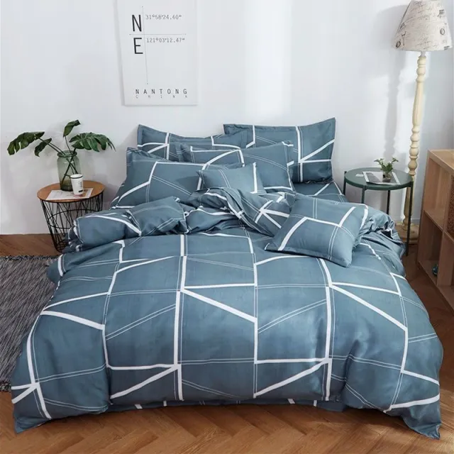 Skin friendly Quilt Cover Brushed One piece Double Duvet Cover Bed Geometry - Shop at LoveMi