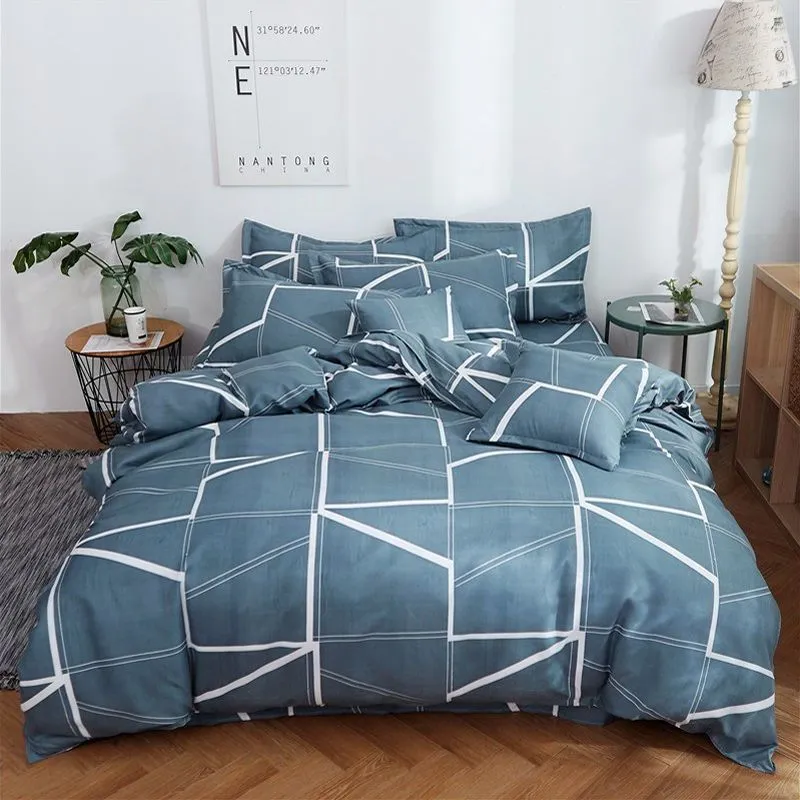 Skin-friendly Quilt Cover Brushed One-piece Double Duvet Cover Bed - Geometry