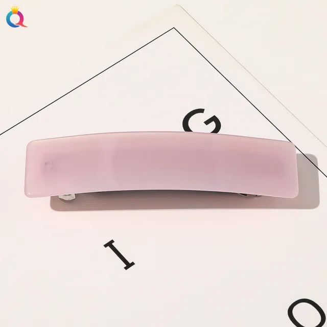 Square Grip Acetate Acrylic Spring Clip Hair Accessory Light Pink - Shop at LoveMi