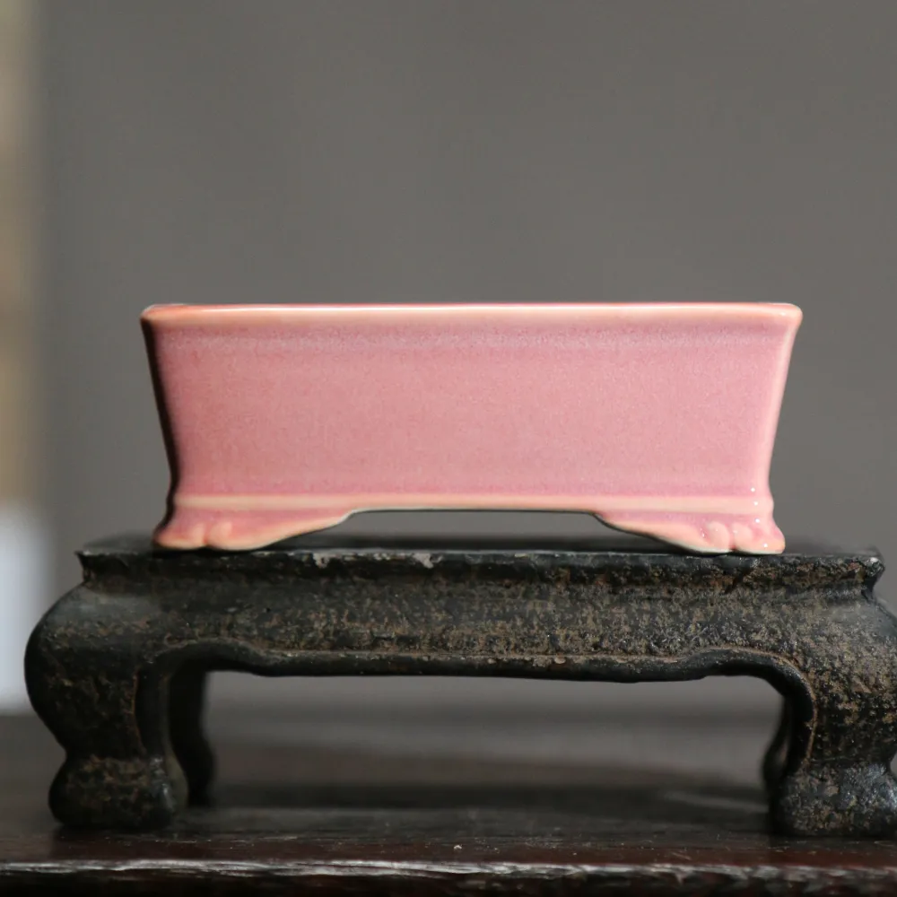Purple Sand Flower Pot Ceramic Rectangular Miniature