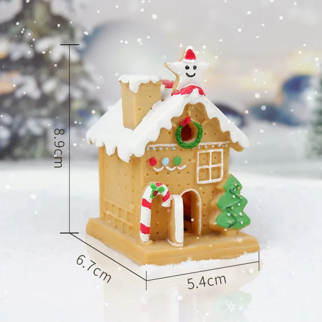 Christmas House Luminous Resin Decorations DIY Micro Decoration Ornaments Glowing Cookie House - Shop at LoveMi