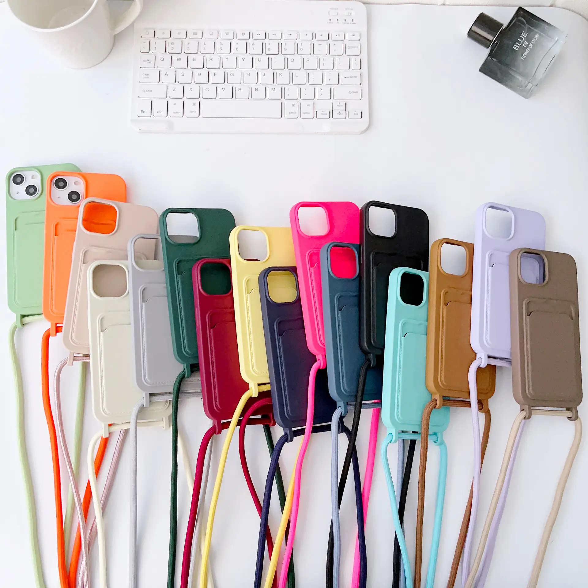 Integrated Card Holder Cross Body Lanyard Phone Case