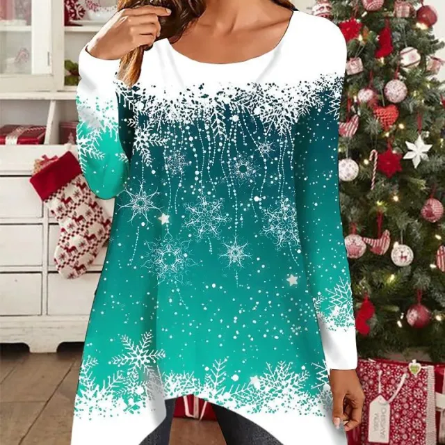 European And American New Women's Clothes Summer Snowflake Dress Emerald 6Xl - Shop at LoveMi